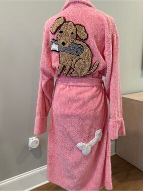 RARE as seen on TV vintage canyon group robe    pink paper dog size M EUC